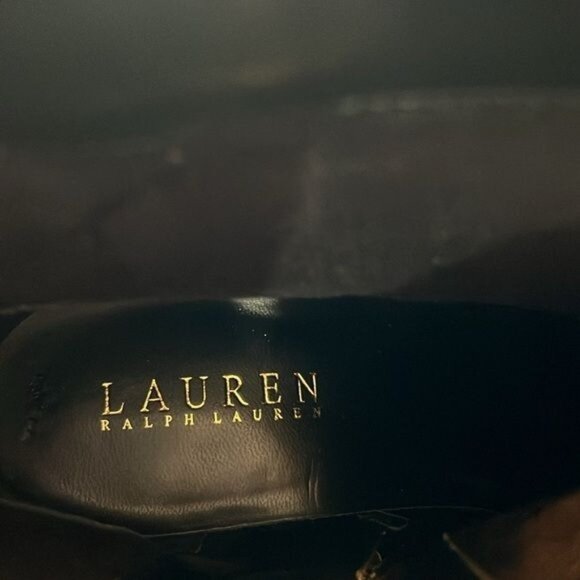 Lauren Ralph Lauren Boots Womens 7.5B Black Suede Fringe & Buckle Zip Western - Picture 10 of 11